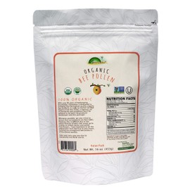 Greenbow Organic Bee Pollen - 100% USDA Certified Organic, Non-GMO, Halal, Kosher Certified, Pure & Natural Bee Pollen - Superfood Packed with Proteins, Vitamins & Minerals - Gluten Free – 16oz (453g)