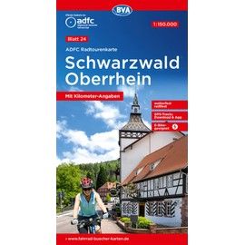 ADFC-Radtourenkarte 24 Schwarzwald Oberrhein 1:150.000, reiß- und wetterfest, E-Bike geeignet, GPS-Tracks Download, mit Bett+Bike Symbolen, mit ... (ADFC-Radtourenkarte 1:150.000, Band 24)
