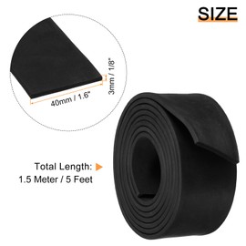 sourcing map EPDM Rubber Foam Sheet Strips 40 mm (W) x 3 mm (D) x 1.5 m (L) Neoprene Rubber Sheet Rolls Sealing Tape for DIY Sealing Craft Insulation
