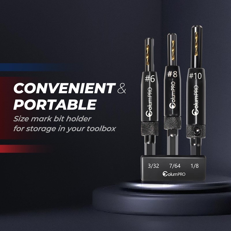 ColumPRO 3 PCS Self Centering Drill Bits Set, Titanium Coated
