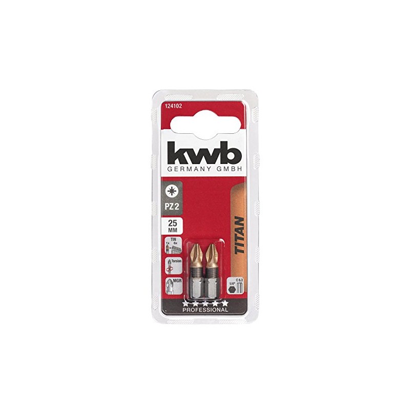 kwb 2 x Bits 25 mm Torx Titanium