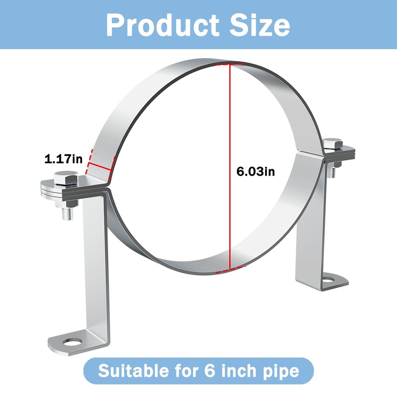Fengone 6 Inch B Vent Wall Strap Round Gas Vent