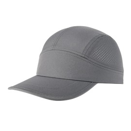 FEINION Men Quick Dry Performance Running Cap Lightweight Sports Hat Outdoor Athletic Sun Cap (Dark Grey)