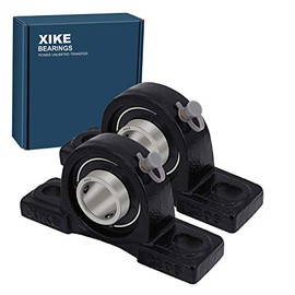 XIKE 2 Pcs UCP202-10 Bore 5/8" Pillow Block Bearings, Solid Cast Iron Base and Self Aligning Chrome Steel Bearings.