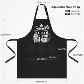 GmwyCzV Schürze, Kochschürze, Wasserdichte Grillschürze, Lustige Schürze Mann Frauen mit Taschen, Verstellbar Küchenschürze, Personalisiert Schürzen, für Küche, Gartenarbeit, Restaurant, Kaffeehaus