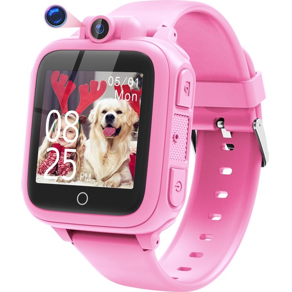 Awatty Smart Watch for Kids Gift for Girls Toys Age 4-8 Camera Video Music 14 Games Alarm Calculator Birthday for Girls Kids Watch Toys for 3 4 5 6 7 8 9 10 11 12 Year Old Girls (Pink)