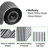MuRealy Black and White Striped Ribbon, 2.5 Inch Black White