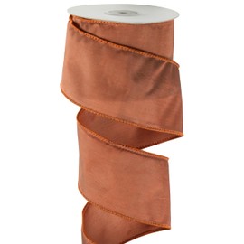 DINDOSAL Copper Wired Ribbon 2.5" x 10 Yard CopperWired Christmas Tree Ribbon for Bows Making Copper Ribbon for Gift Wrapping, Wreaths, Crafts, Home Decor