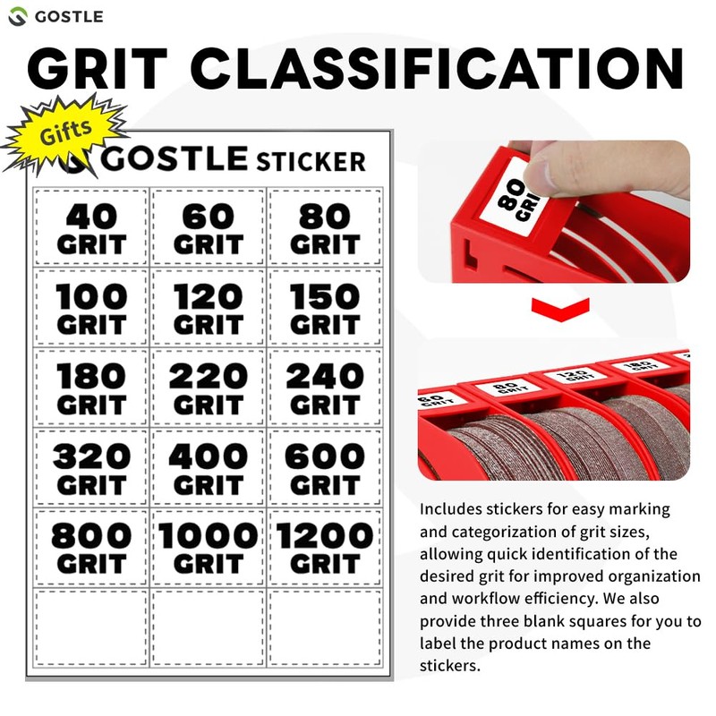 gostle 6 Inch Sanding Disc Storage Box, Sandpaper Organizer with