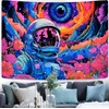 FENDROM Blacklight Astronaut Tapestry Hippie Eyes Tapestry UV Reactive Flowers