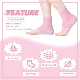 3 Pares Mangas de Compresión de Tobillo para Niños para Tobillera Calcetín con Soporte para Arco de Pie para Niñas Tobillo Deportes Correr Danza Fitness Gimnasia (Rosa, L)