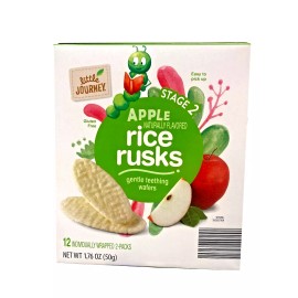 Little Apple Rice Rusks Stage 2 – Gentle Teething Wafers – Gluten-Free – 1.76 oz (2pk)
