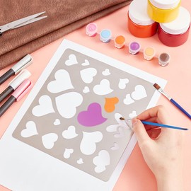 UNICRAFTALE Metal Stencil Heart Cutout Stencil Sign Metal Template Stainless Steel Diary Stencils Geometric Template Painting Stencil for DIY Scrapbooking Photo Engraving Jewellery