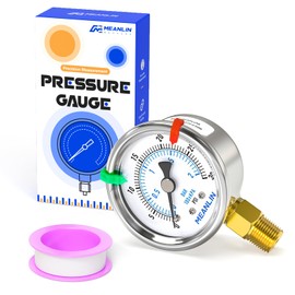 MEANLIN MEASURE 0~30Psi Dry Low Pressure Gauge Stainless Steel 1/4" NPT 2" FACE DIAL Waterproof for Pool Sand Filter Water Oil Air Pressure Test Lower Mount (with 2PCS Snaps)