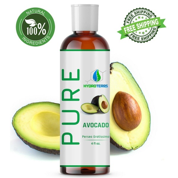Avocado Oil 4 oz Cold Pressed 100% Pure Natural For Skin, Body, Hair and Massage