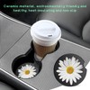 FSTURIOS 2 PCS Car Cupholder Coaster, Absorbent Ceramic Coaster Daisy