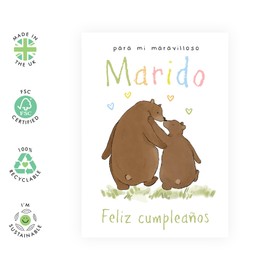 Central 23 de cumpleaños para mi esposo - Para mi increíble esposo - Tarjetas de felicitación para mi pareja - de cumpleaños de mi esposa - Regalos para él y hombres - Incluye pegatinas divertidas