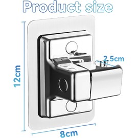 Snokay Hand Shower Head Holder, 360° Adjustable Angle Shower Holder, Strong Paste Shower Bracket No Drilling, Universal Wall Mount Bracket, ABS Plastic