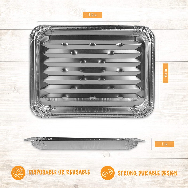 Plasticpro Aluminum Grill Pans, Broiler Pans, Grill Liners, Durable with
