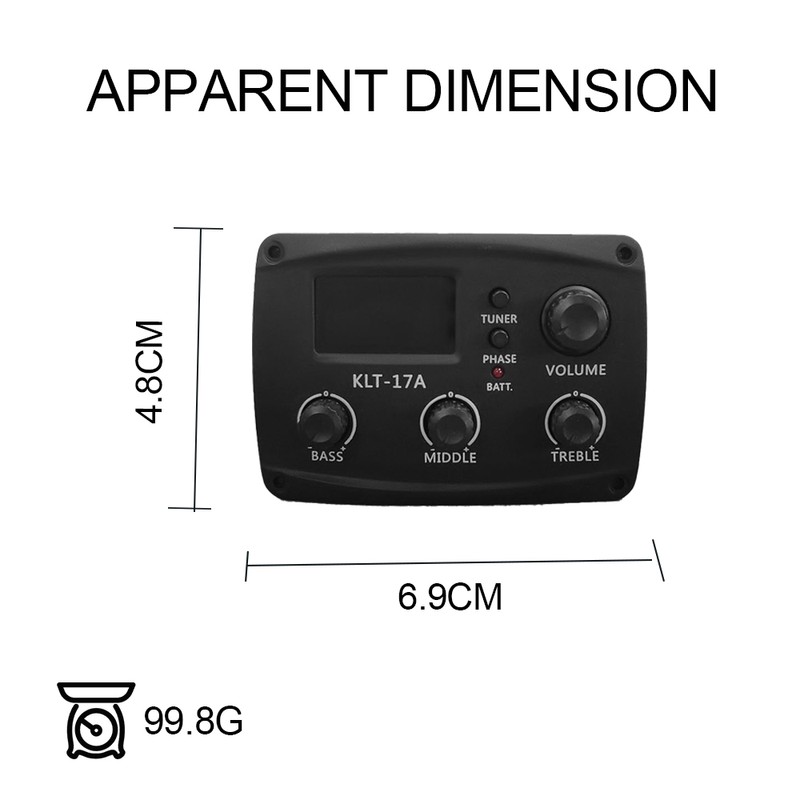 Acoustic Guitar Pickup Folk Classical Guitar Pickup LCD Display with