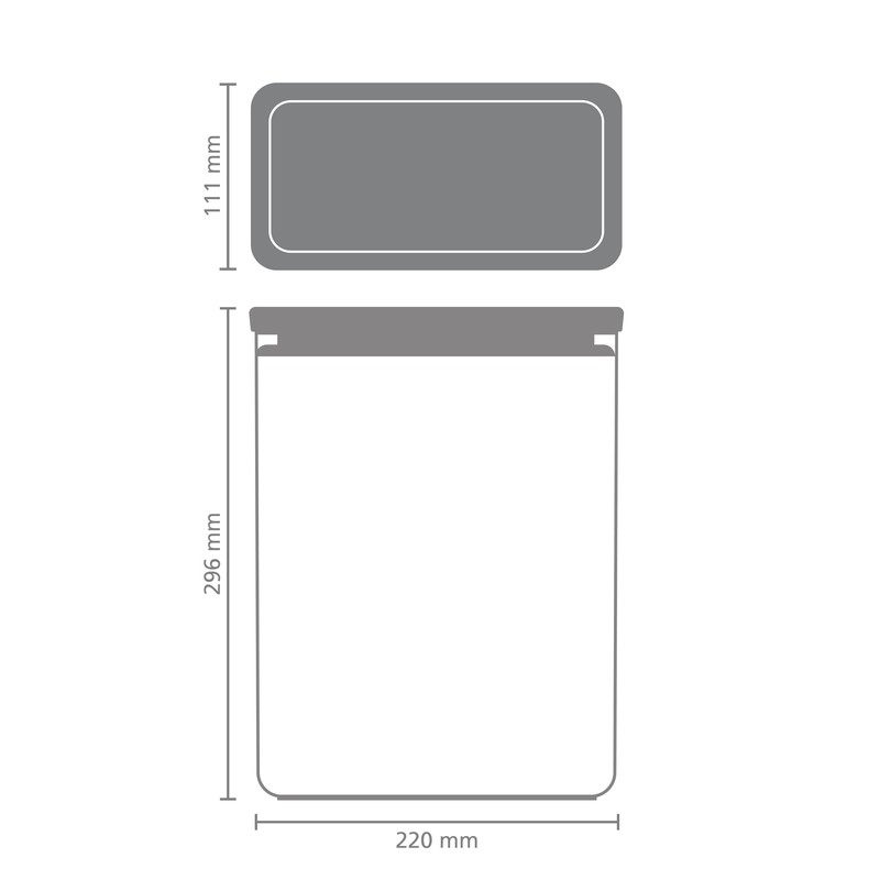 Brabantia Stackable Canister, 5.4 Litre, Tasty+, Light Grey