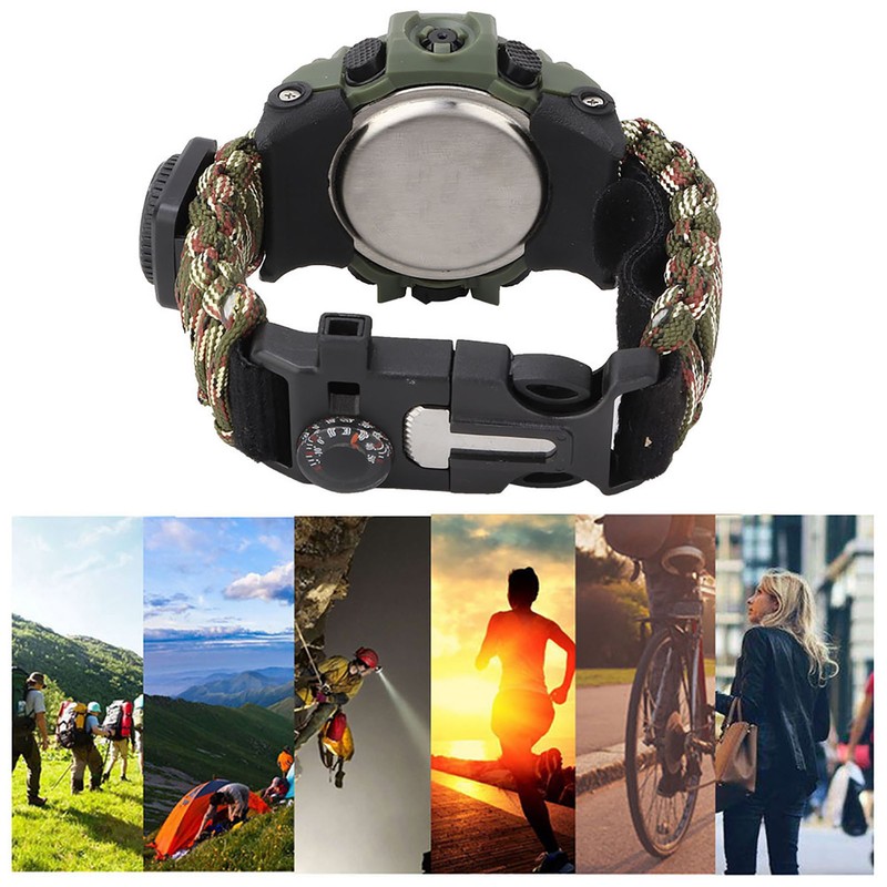 Outdoor Sports Multifunctional Survival Watch Travel Hiking Camping Rescue Paracord