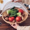 Xshelley round bamboo tent basket with lid, vegetables/fruits, bread, storage