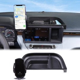 Aunginsy Center Console Dash Storage Tray Compatible with Ford Maverick 2022 2023 2024 Dashboard Multi-Functional Phone Holder Storage Box Organizer Tray Insert with Mobile Phone Mount Accessories