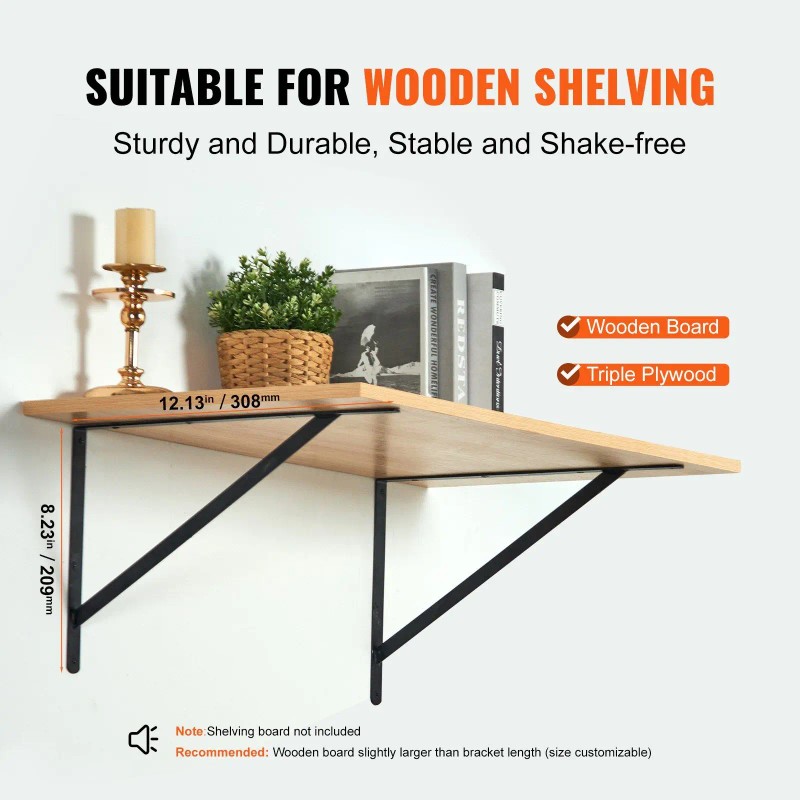12 X 8 In Heavy Duty Floating Shelf Bracket Steel