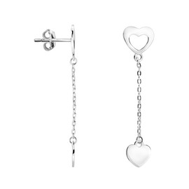 SOFIA MILANI - Women's Earrings 925 Silver - Heart Earrings, Sterling Silver, No Gemstone