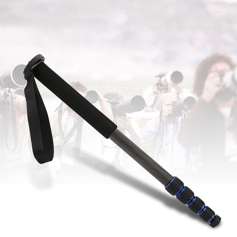 C-222 Carbon Fiber Portable Outdoor Telescopic Monopod Tripod Mountaineering Cane