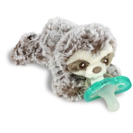 RaZbaby RaZbuddy JollyPop Pacifier Holder w/Removable Baby Pacifier - 0m+ - BPA Free - (Sloth)