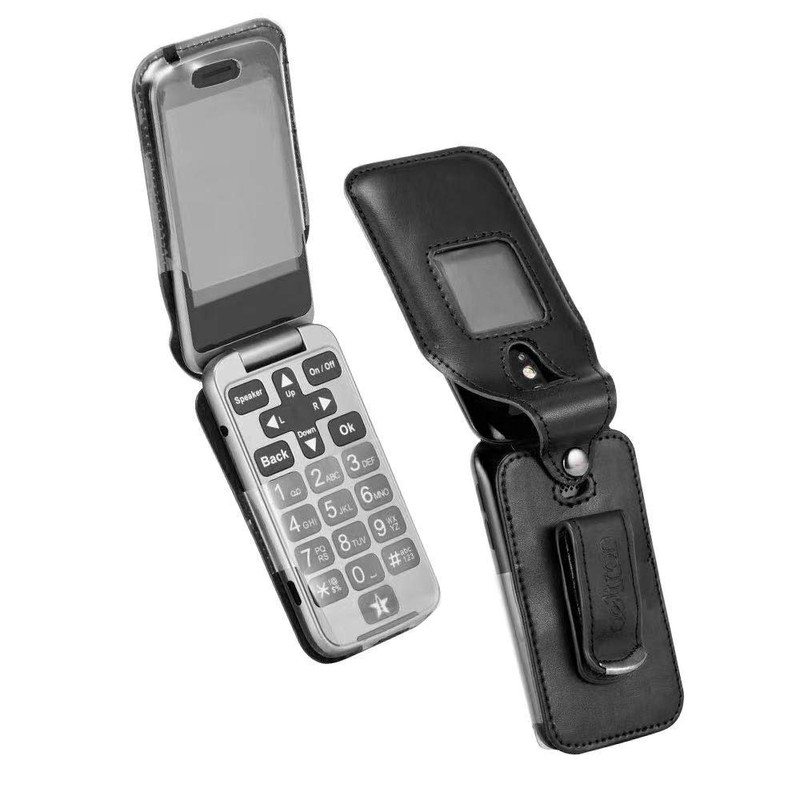 Fitted Leather Case for GreatCall Lively Flip (Model: 4053S), Jitterbug