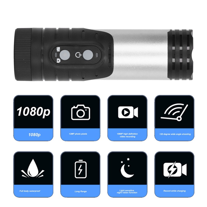 HD 1080P Bike Motorcycle Helmet Camera WiFi Flashlight Camera Anti