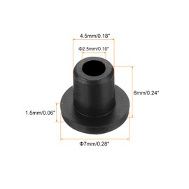 sourcing map 20Pcs T Shape Rubber Grommet Mount Dia 4.5mm ID 2.5mm H 6mm Black Seal Protection Cable Grommets Flexible for Cable Pipe