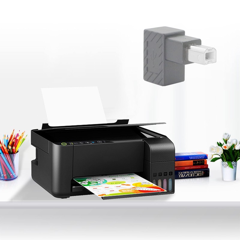 YACSEJAO USB 2.0 Type-B Printer Adapter, 2 Pack 90 Degrees