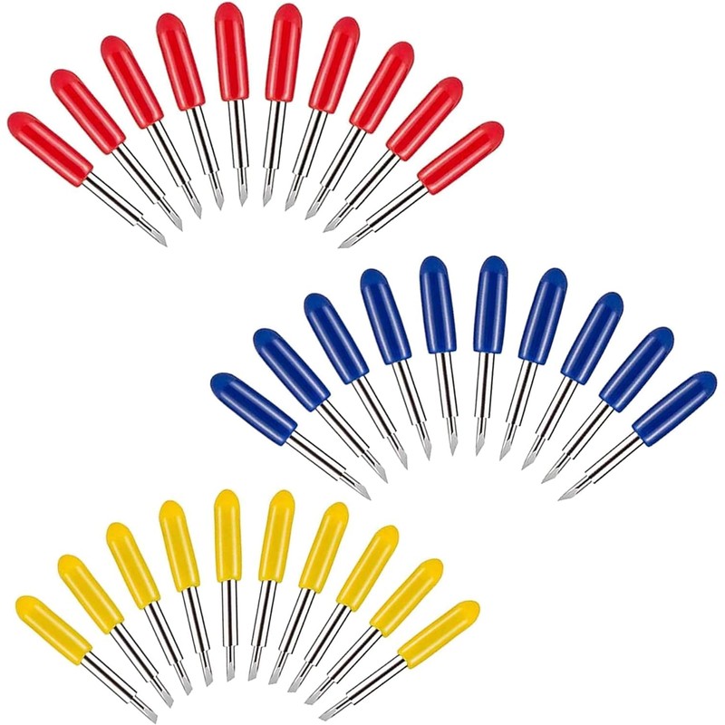 KEWAYO 80pcs Tungsten Steel Vinyl Cutter Blades, 30°/45°/60° Lettering Cutting
