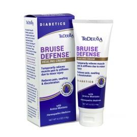 Crema curativa TriDerma Moretones Defense con árnica y tubo de 4,2 onzas de aloe AP4