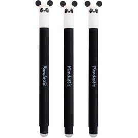 Eberhard Faber 599017 - Erasable Panda Ink Roller, 3 Animal Erase It Pens, Gel Pen, Blue 0.7 mm