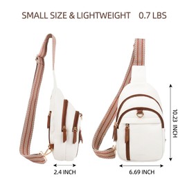 KDWAVE Sling Bag for Women PU Leather Casual Crossbody Bags Fanny Pack Purse Anti Theft Chest Bag for Travel Daily
