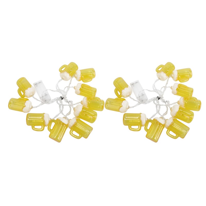 2pcs Beer String Lights 6.5ft 10LED Holiday Party Decorative String