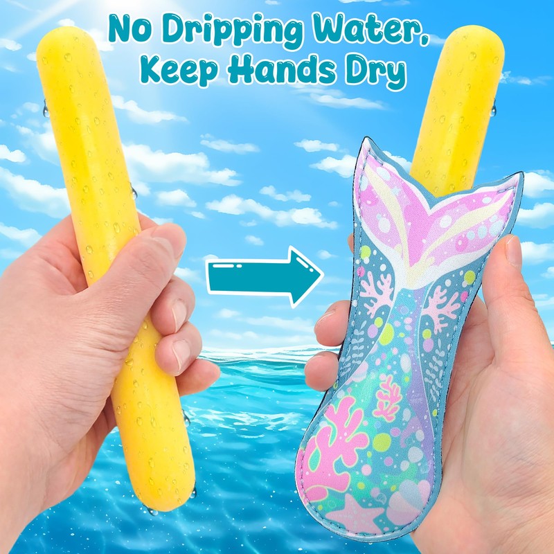 9-Pack Mermaid Tail Popsicle Sleeves 3 mm Reusable Neoprene Ice