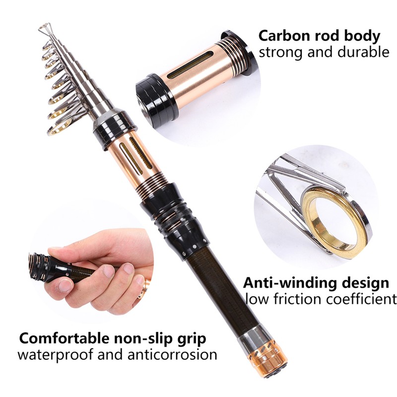 Protable Super Hard Carbon Fishing Rod Ultrashort Section Mini Telescopic