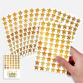 2,040 Calcomanías de Estrella Dorada para Recompensa de Niños - Calcomanías de Estrellas Doradas, Calcomanías de Estrellas Doradas Pequeñas, calcomanías de estrella dorada pequeñas, Calcomanía de