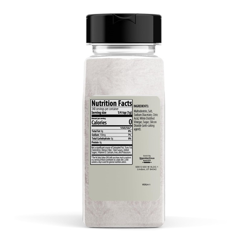 Unpretentious Salt and Vinegar Seasoning, 12 oz, Tangy & Strong