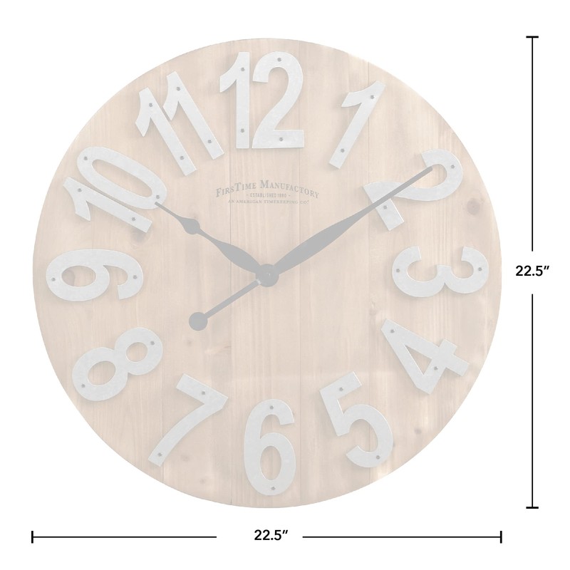 FirsTime & Co. Slat Wood Wall Clock, 22.5", Tan,243