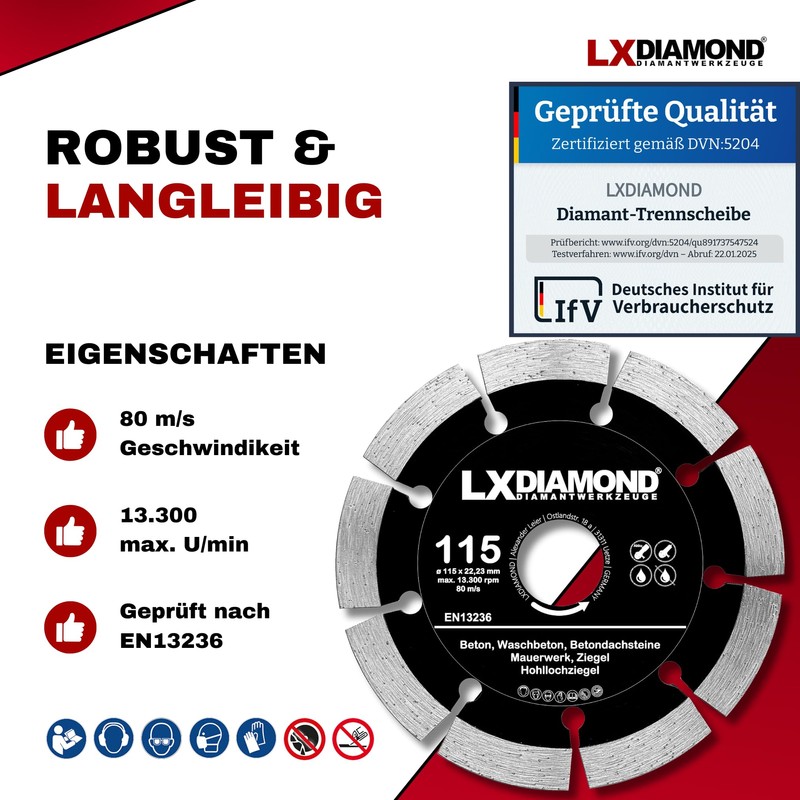 LXDIAMOND Diamond Cutting Disc 115 mm x 22.23 mm -