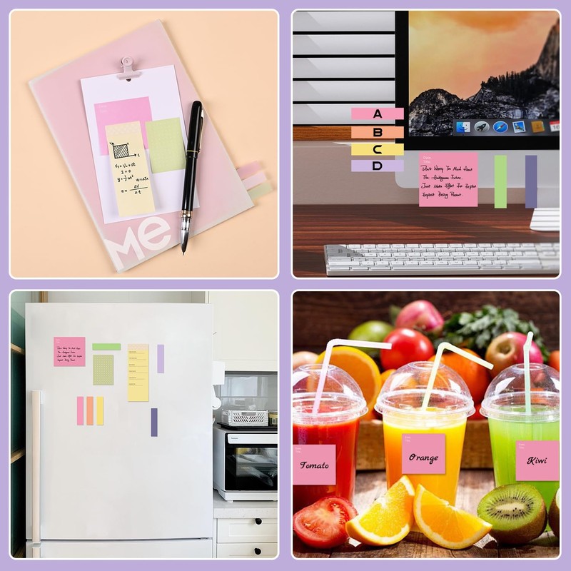 2-in-1 Sticky Notes Set - 220 Sheets Candy Color Sticky