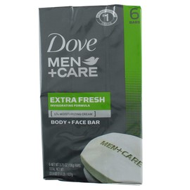 Dove Men+Care Body & Face Bars, Extra Fresh, 4.25 oz bars, 6 ea (Pack of 3)