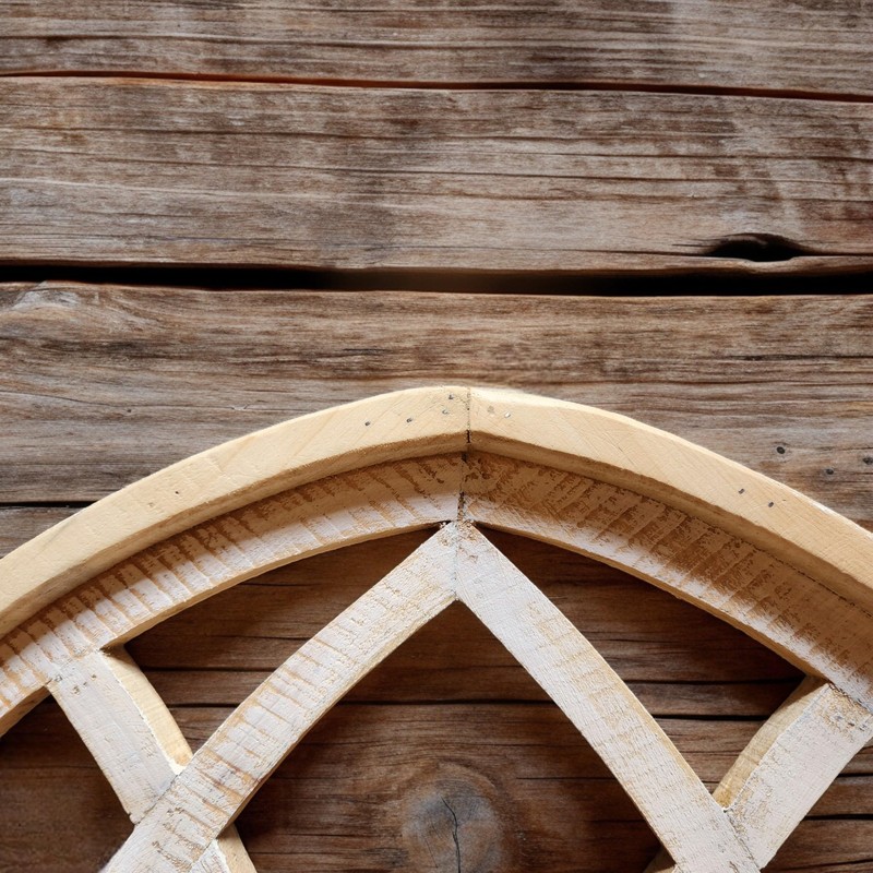 Ranch Junkie Farmhouse Half Moon Wooden Wall Window Wood Window